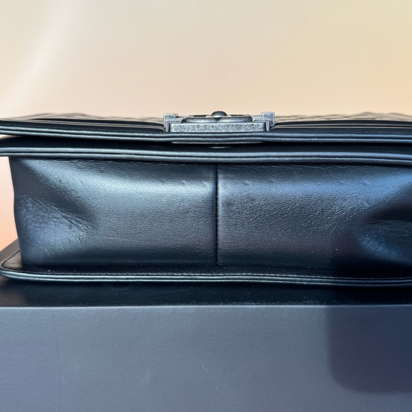 Chanel Black Quilted Leboy Bag , Lambskin leather Silver Accents.COA included - Picture 9 of 16